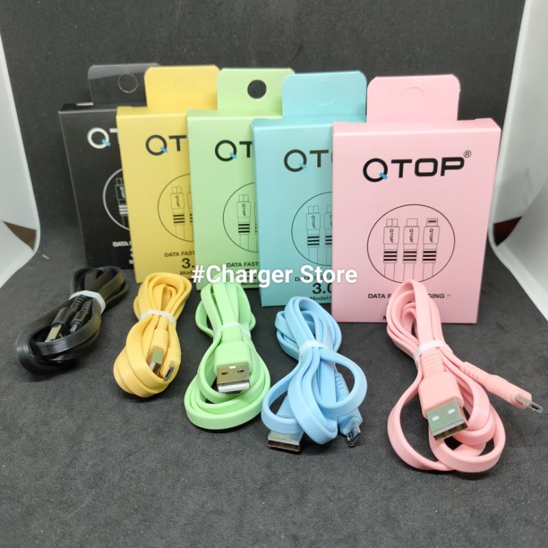 Kabel Data Qtop 3.0A Micro USB FAST CHARGING ORIGINAL Metalic Finishing