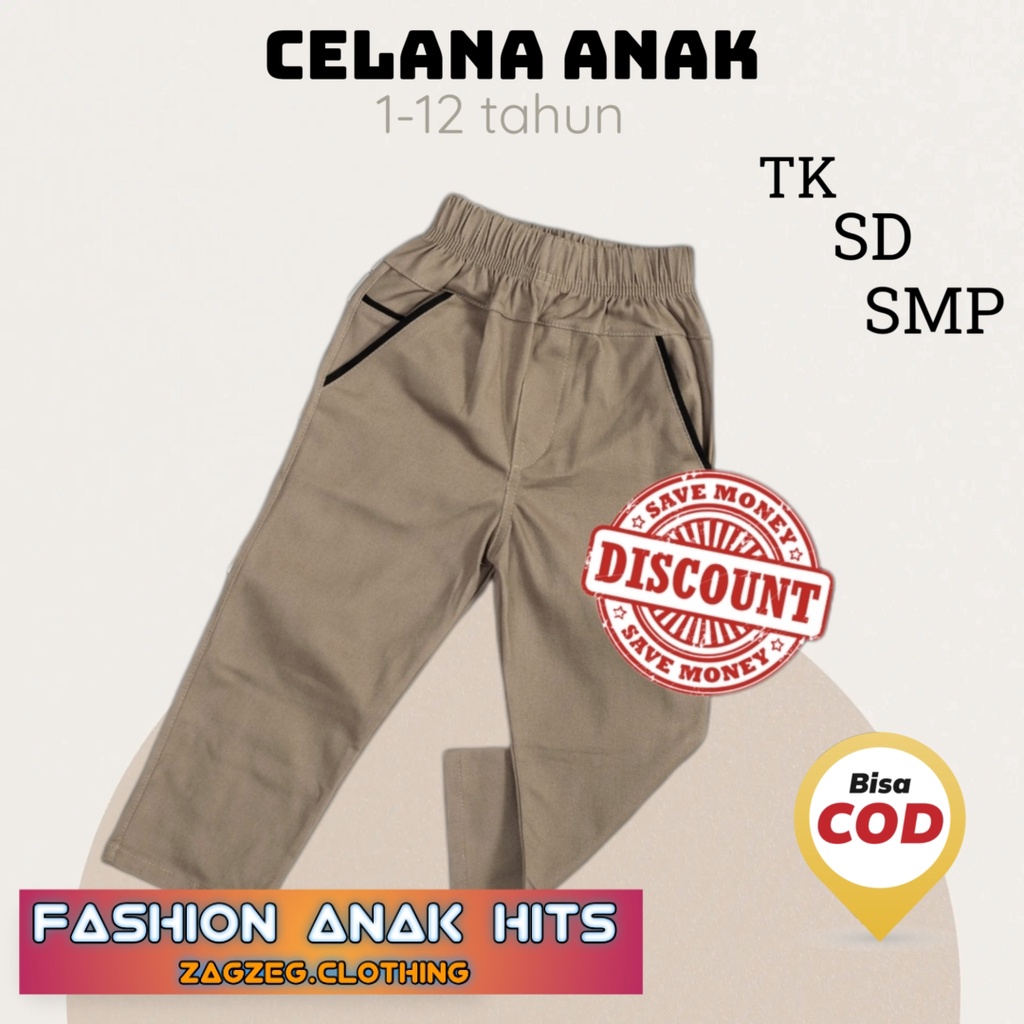 Celana Anak Laki Laki CHINO ANAK bisa COD 1-12 Tahun Celana Anak Panjang Polos Perempuan Hot Promo Bisa Ecer Grosir Celana Panjang Anak Chinos Pinggang Karet usia 1-10 tahun Zagzeg Clothing