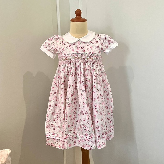 (PREMIUM) Dress Anak Motif / Dress Anak / Baju Anak Perempuan / Lana Hand Smocked Dress