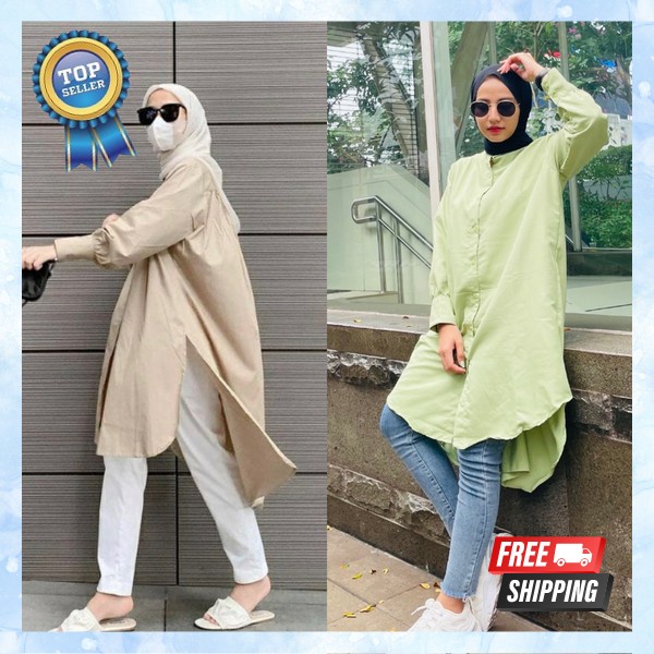 Tunika Murah Berkualitas Dress Tunika Cewe Rmja Kekinian Deres Tunix Simple Elegant Pakaian Wanita L