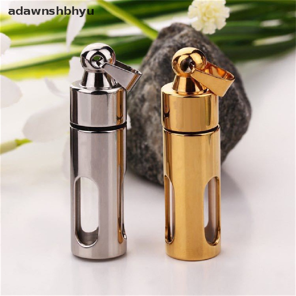 Adawnshbhyu Titanium Botol Penyimpanan Liontin Tabung Silinder ID