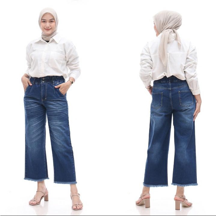 KULOT HIGHWAIST JEANS KARET // KULOT JEANS PREMIUM JEANS HIGHWAIST PINGGANG KARET