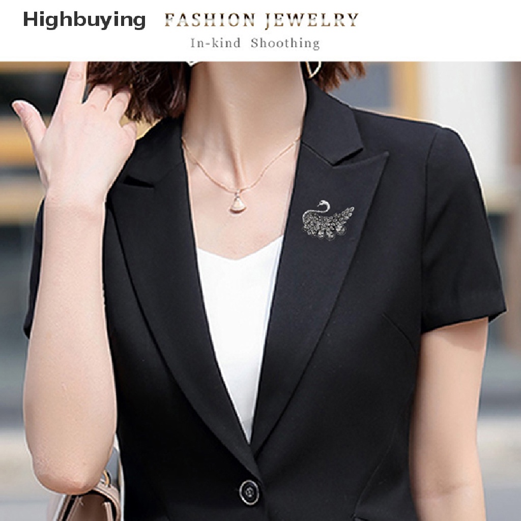 Hbid Swan Pin Bros Swan Untuk Wanita Berlian Imitasi Mulia Swan Brooch Elegan Pin Fashion Perhiasan Hewan Kerah Pin Pesta Pernikahan Lencana Wedding Pin Glory