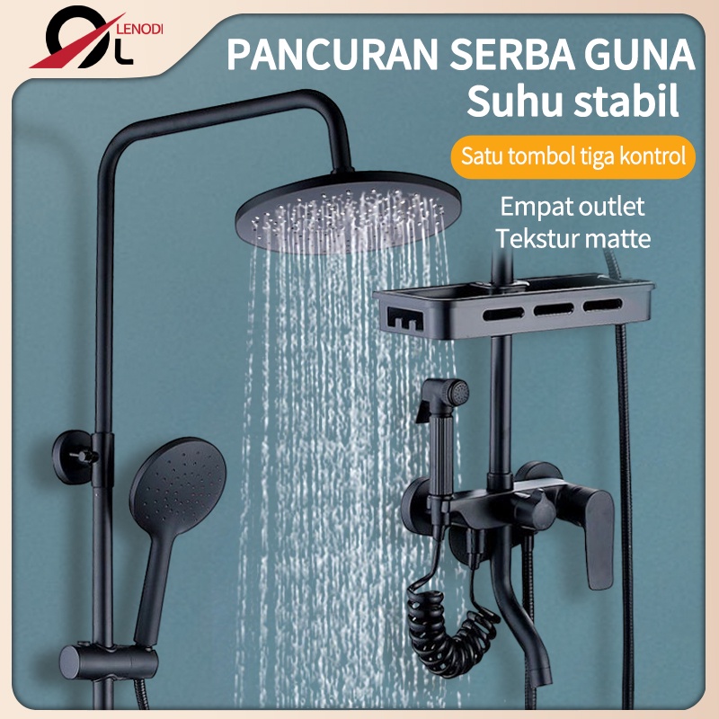 Jual 4 Dalam 1 Shower Tiang Set Panas Dingin Set Pancuran Tembaga Lengkap Shower Kamar Mandi 2927