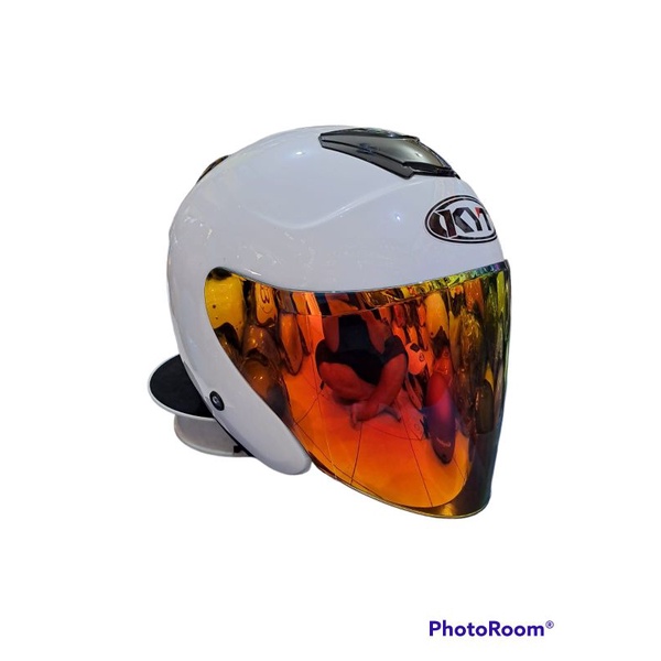 HELM DYR KYOTO PUTIH DENGAN VISOR IRIDIUM