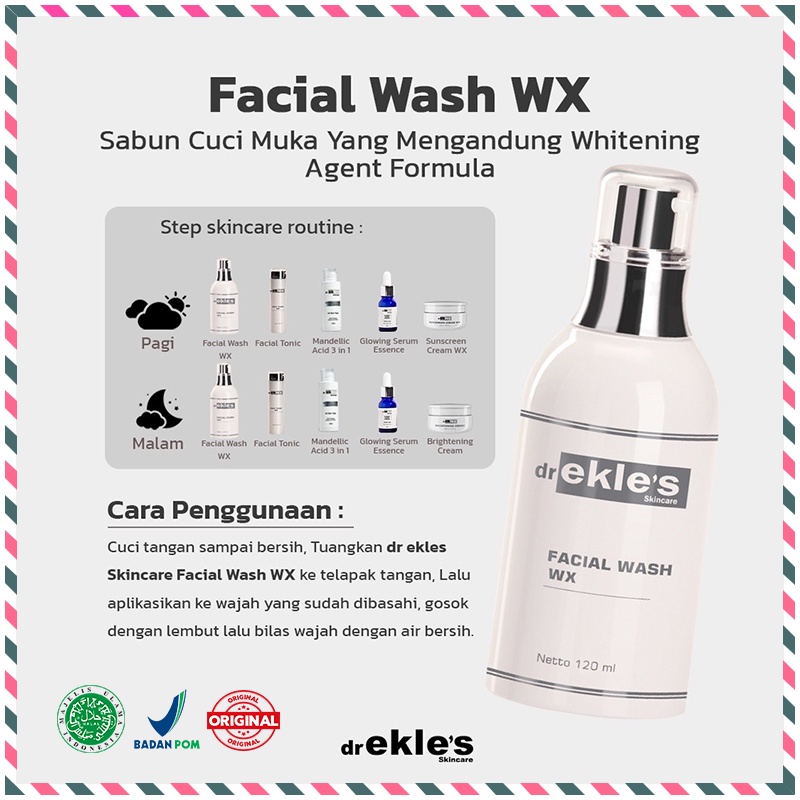 FACIAL WASH WX PREMIUM 120ml | dr EKLES SKINCARE | EKLES CLINIC FACIAL WASH WX PREMIUM 120ml | dr EK