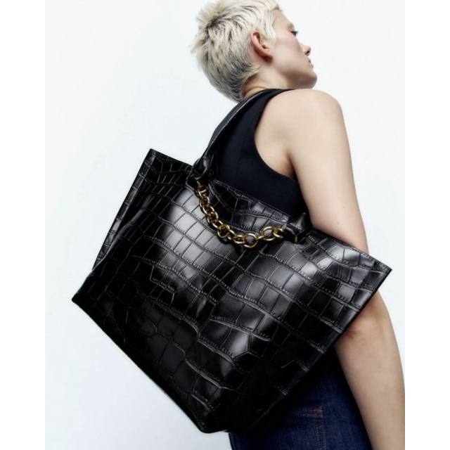 ZRA TOTE BAG WITH CHAIN