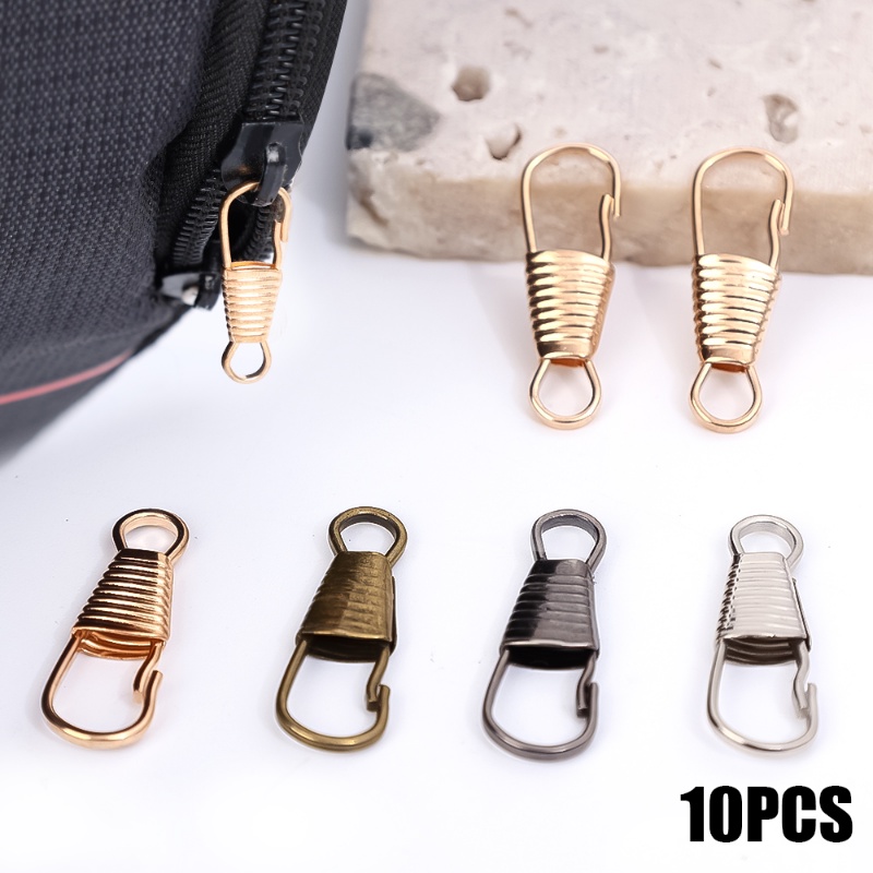 Zipper Slider Pull Tab Metal Zipper Fixer Head 10Pcs Mode Zipper Slider Untuk Gesper Rusak Tas Travel Koper Zipper Head Zipper Pull Pengganti Zipper Repair Kit Zipper