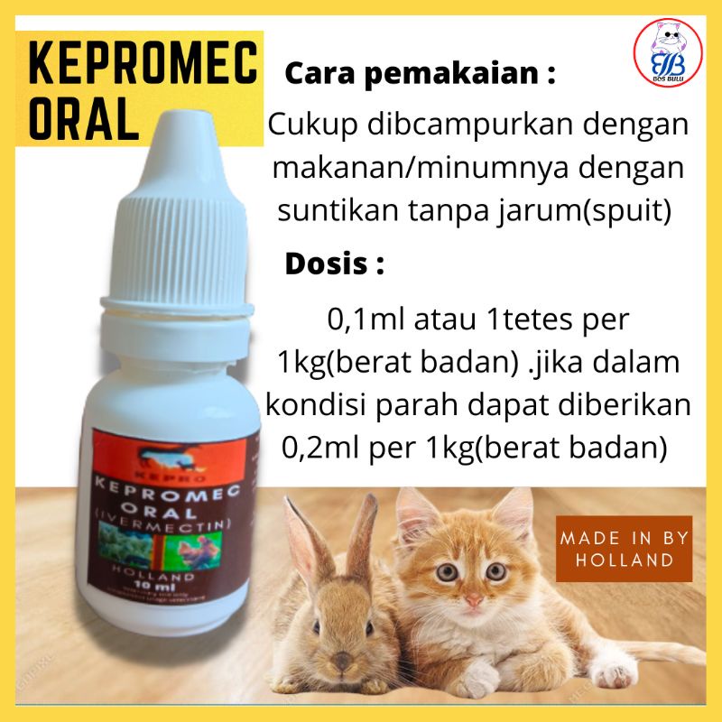 kepromec oral obat cacing kutu jamur sacbies gudic penyakit kulit kucing 10ml