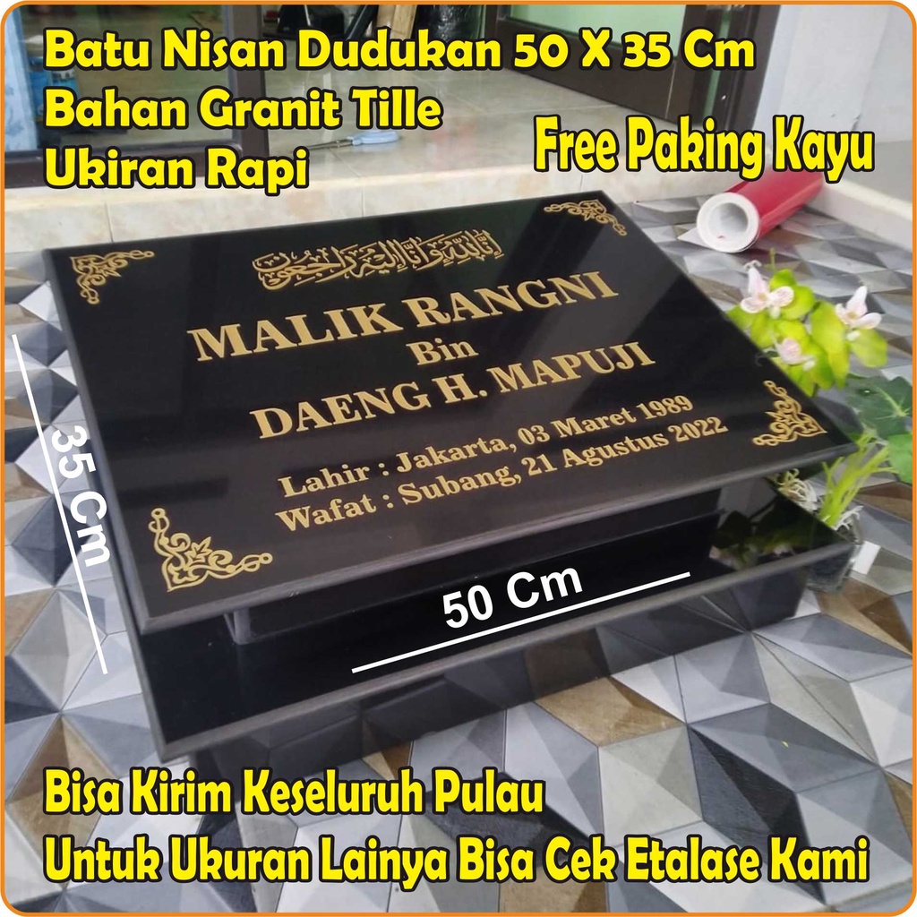 BATU NISAN DUDUKAN 50 X 30