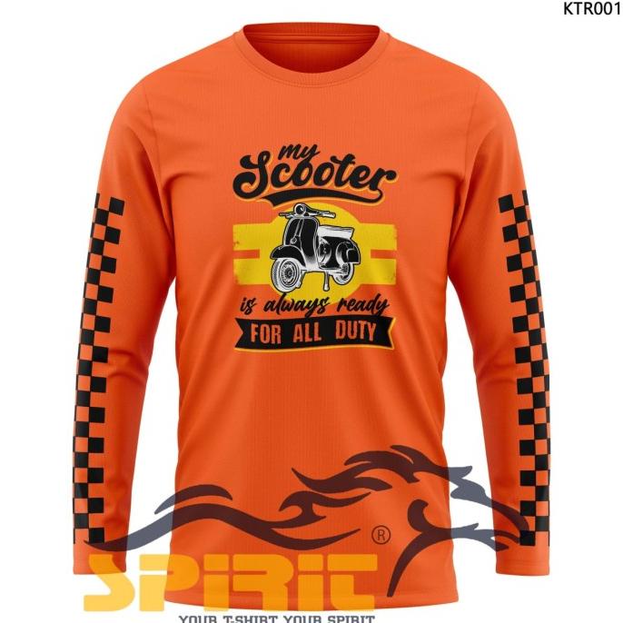 kaos vespa scooter kaos distro vespa Scooterist touring lengan panjang