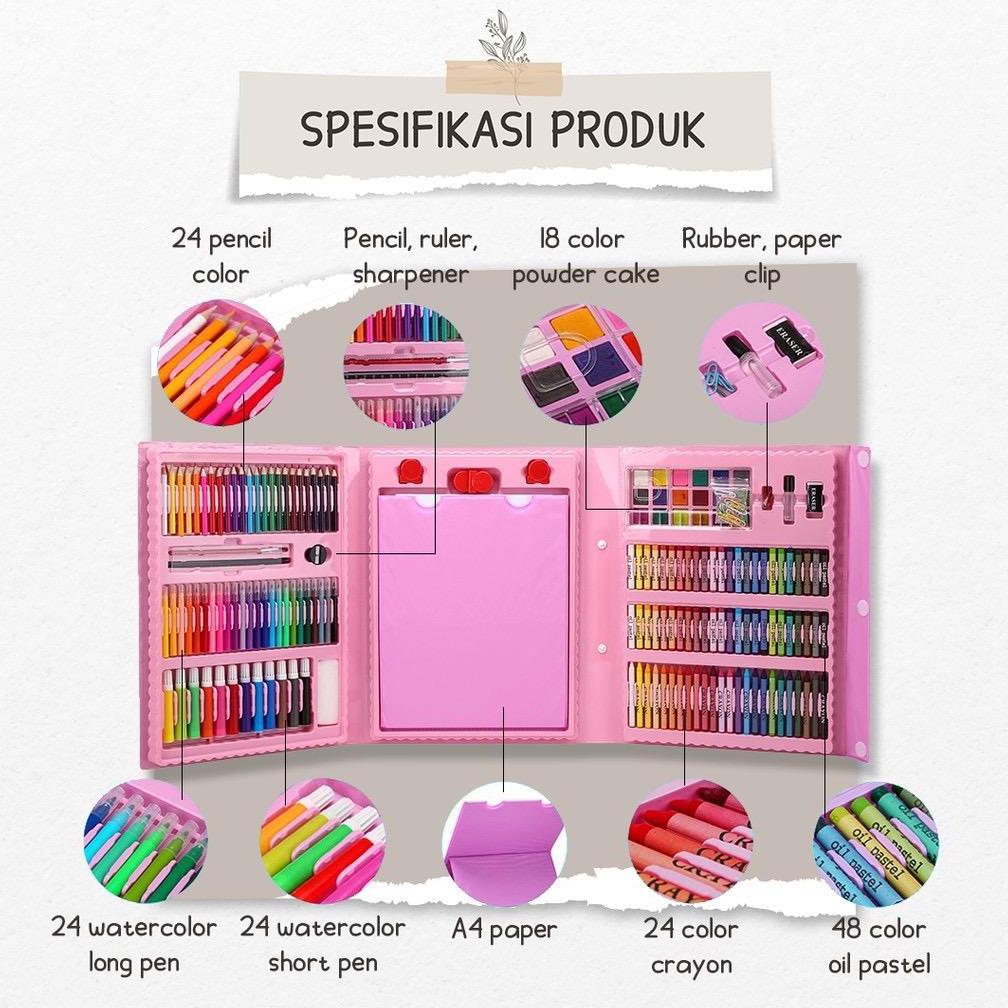 

Kekinian Alat Lukis Set 208Pcs Crayon Oil Paste Pensil Warna Pensil Warna Cair Anak Mewarnai