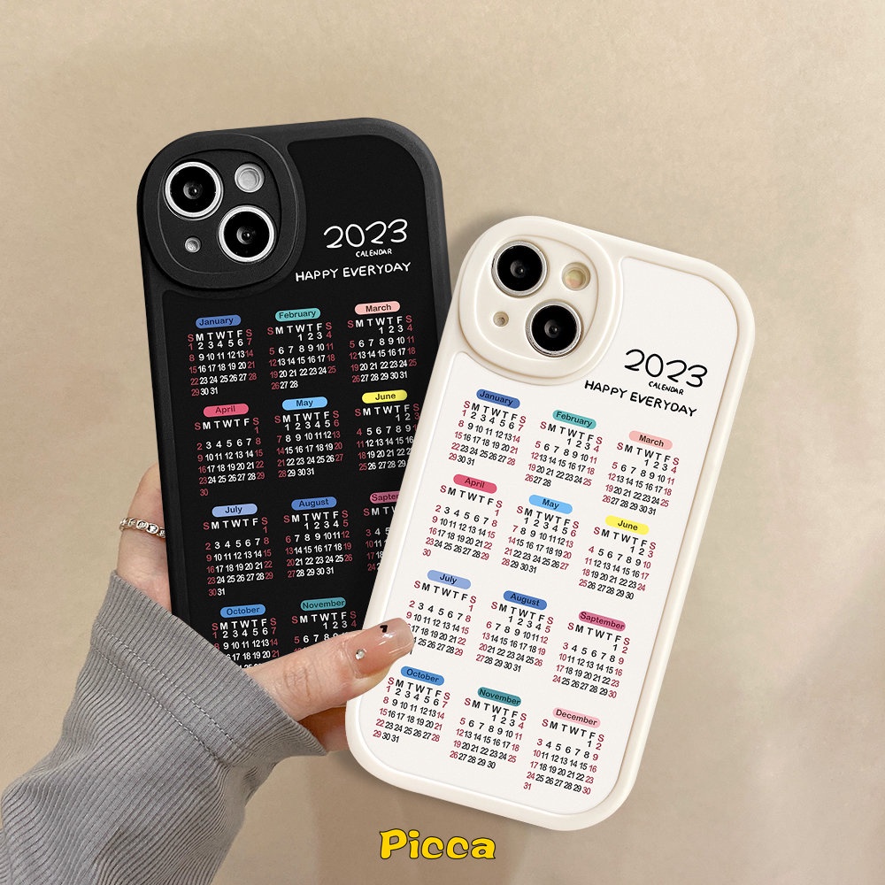 2023kalender Baru Couple Phone Case Realme C30 C31 C12 C35 C15 C21Y C25 C11 C30s C25Y C17 C25s GT C17 C20 C3 8i 7i 9i 8Pro 6i 5i 5s 5 6s 6 C21 C20A Lembut TPU Belakang Sarung Cover Sarung