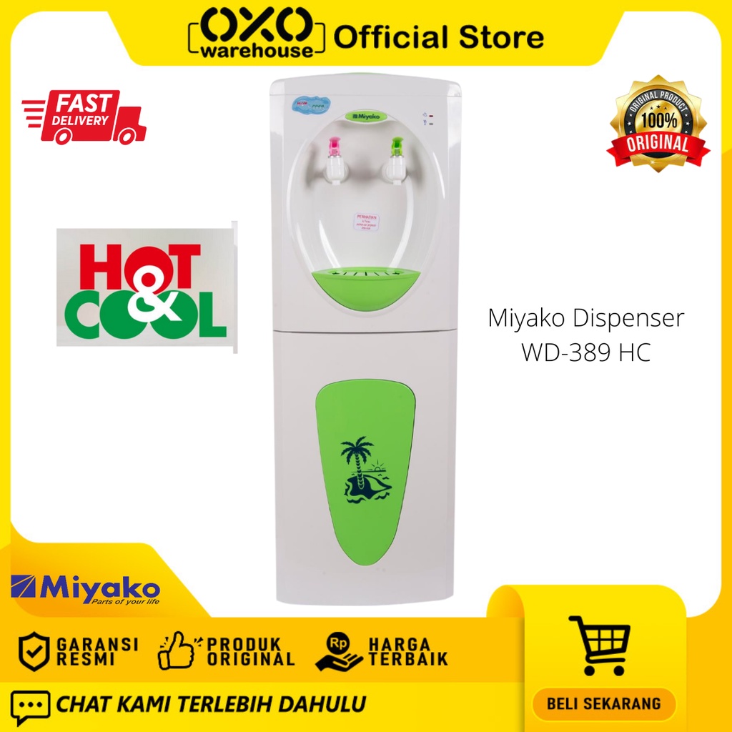 Miyako Dispenser WD-389 HC Berdiri  Low Watt Garansi Resmi