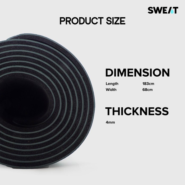 SWEAT PREMIUM ANTI-SLIP YOGA MAT PU MATRAS YOGA PREMIUM