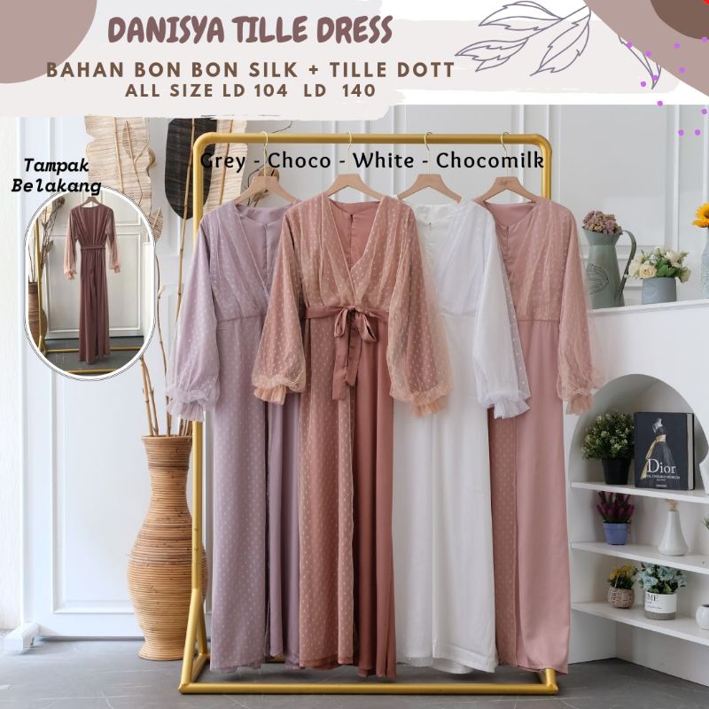 Danisya Tille Dress Ld 104/Dress Tille Kondangan/Dress Pesta/Dress Kondangan Sage/Dress Lilac/Dress Bridesmaid