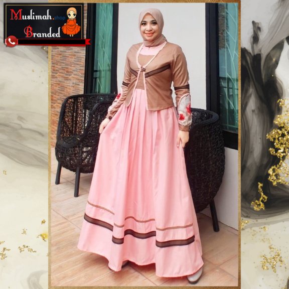 Setelan Gamis Deura D286 / Gamis Pesta Terbaru / Gamis Wanita Kekinian / Gamis Kondangan Branded MUS