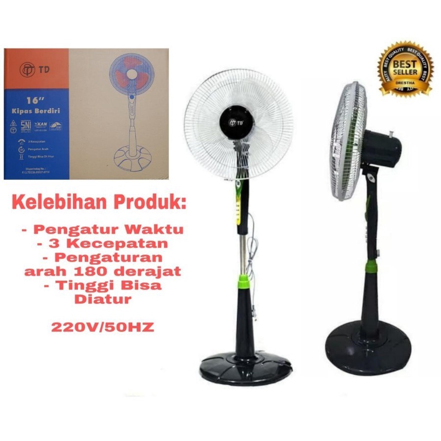 Kipas Angin Berdiri TwinDog (Stand Fan TD 16&quot;/16 Inch) - Kipas angin STAND FAN 16 INCHi