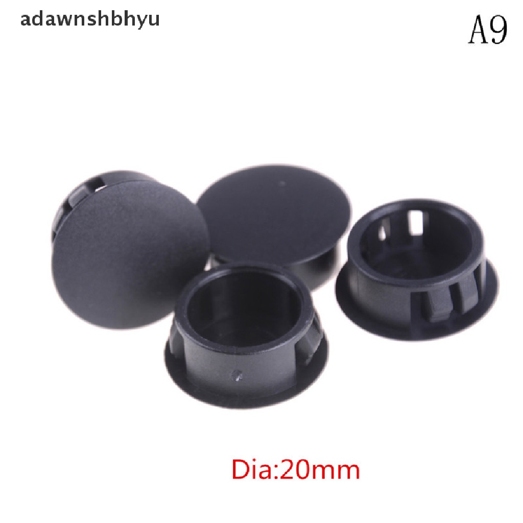 Adawnshbhyu 4Pcs/lot Colokan Lubang Tabung Bulat Plastik Hitam Pipe End Cap Cover ID