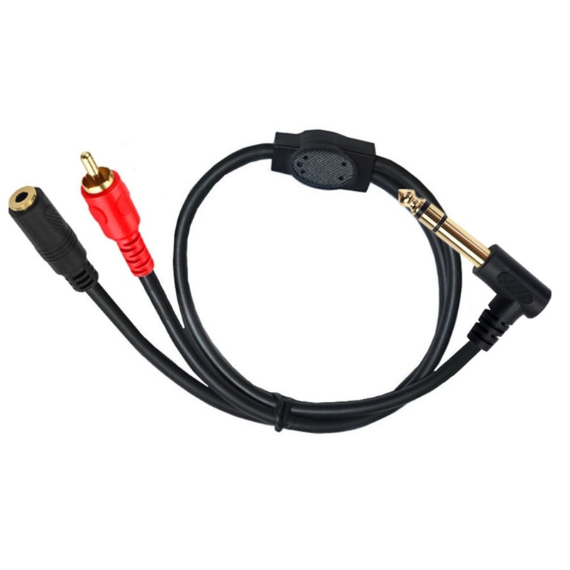 Zzz Kabel Spliter 3.5mm 1/8-inch Stereo TRS Female Ke 6.35mm 1per4 &quot;Pria Y 6.35mm Ke RCA Male Cable