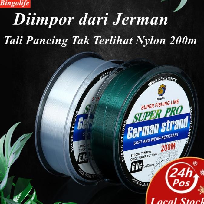 [Bayar DiTempat] Bingolife Germany Fishing Line 200m Nilon Senar Set Peralatan Pancing