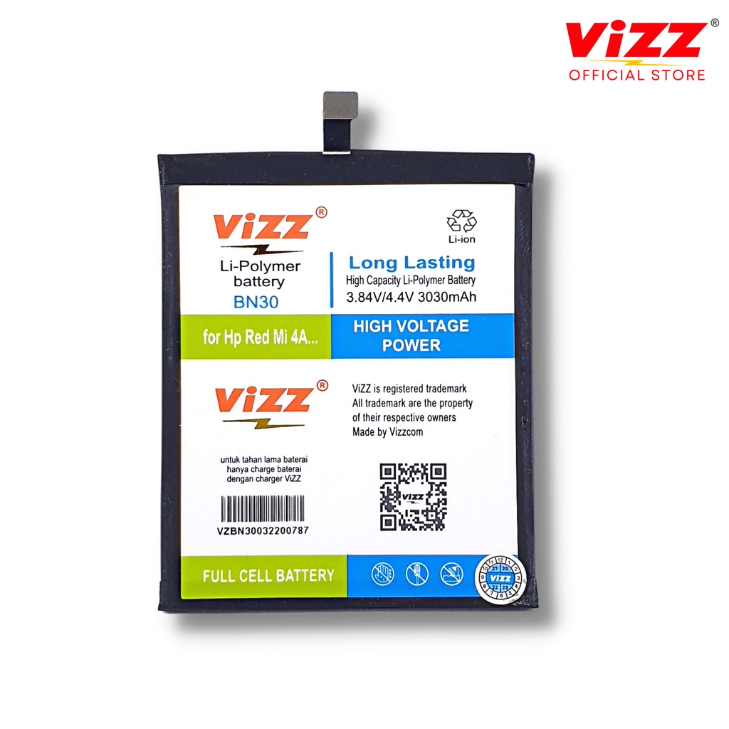 VIZZ Baterai Xiaomi BN30 Batre Redmi 4A