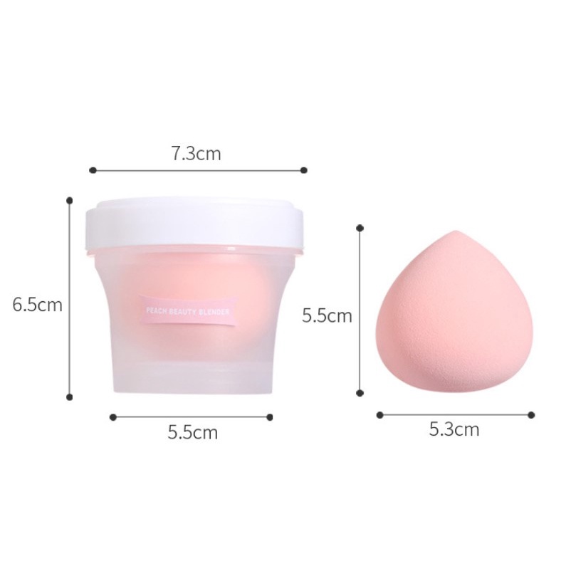 Spon Peach Beauty Blender  dalam Wadah Plastik Untuk Foundation