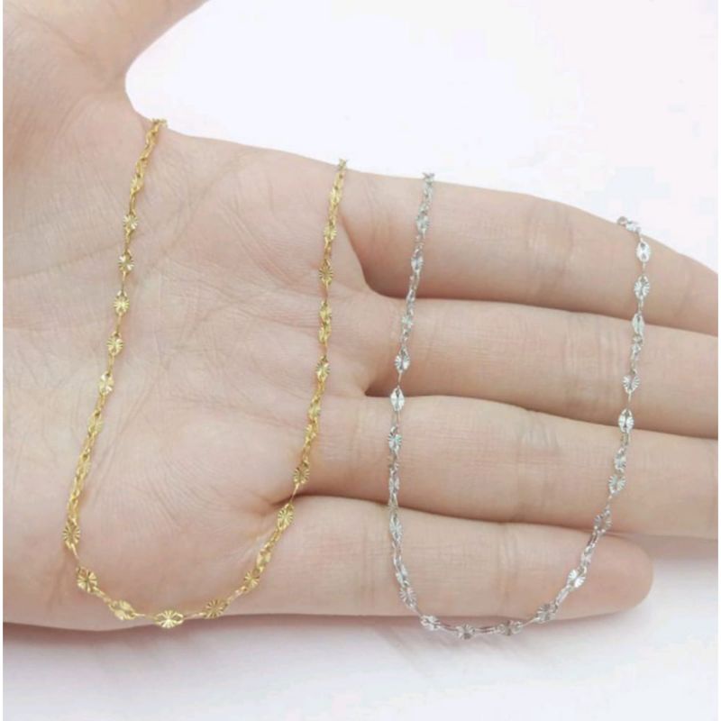 kalung titanium pecah kopi wanita korea stainless steel