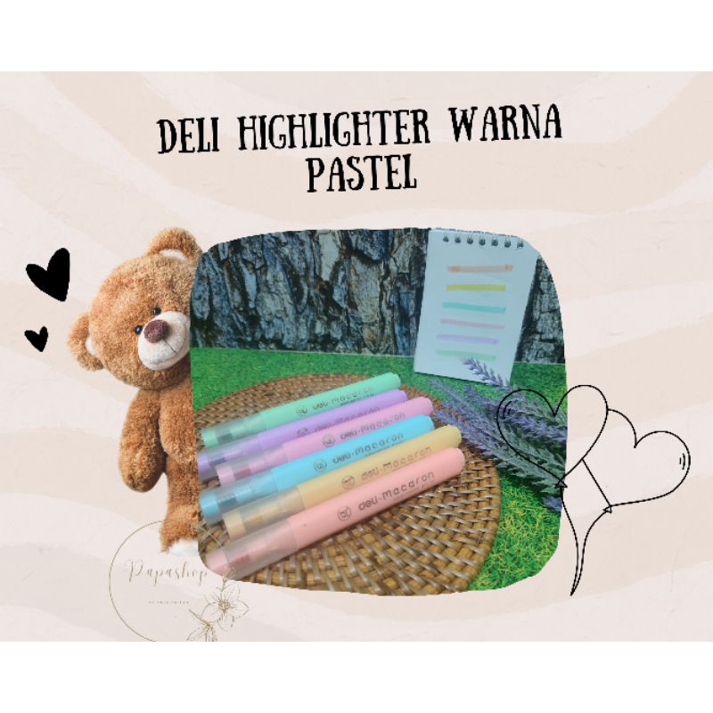 

Deli Highlighter warna pastel (HARGA UNTUK 1 PCS)