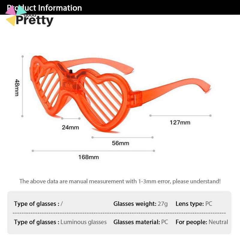 Kacamata Luminous Cinta Lampu Neon Led Luminous Bentuk Hati Untuk Dekorasi Pesta - PD
