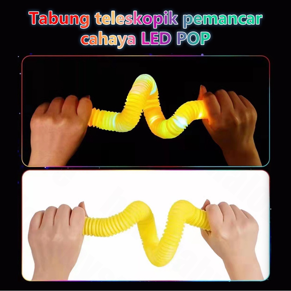 Halo Baby mainan pop tube anak/Mainan Viral Pop Pipes/Pop Light up/Pipa Led