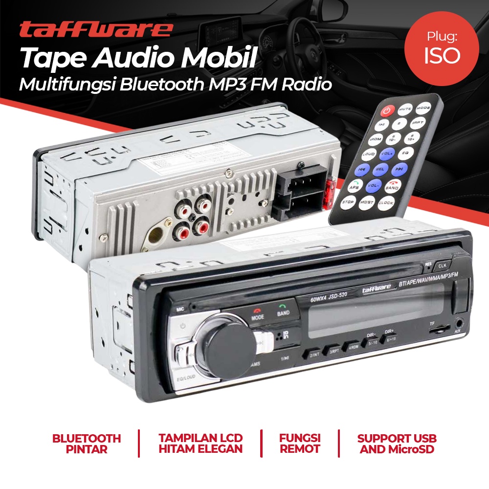 Tape Audio Mobil Multifungsi Bluetooth OMRS7OBK USB MP3 FM Radio JSD-520 - Black