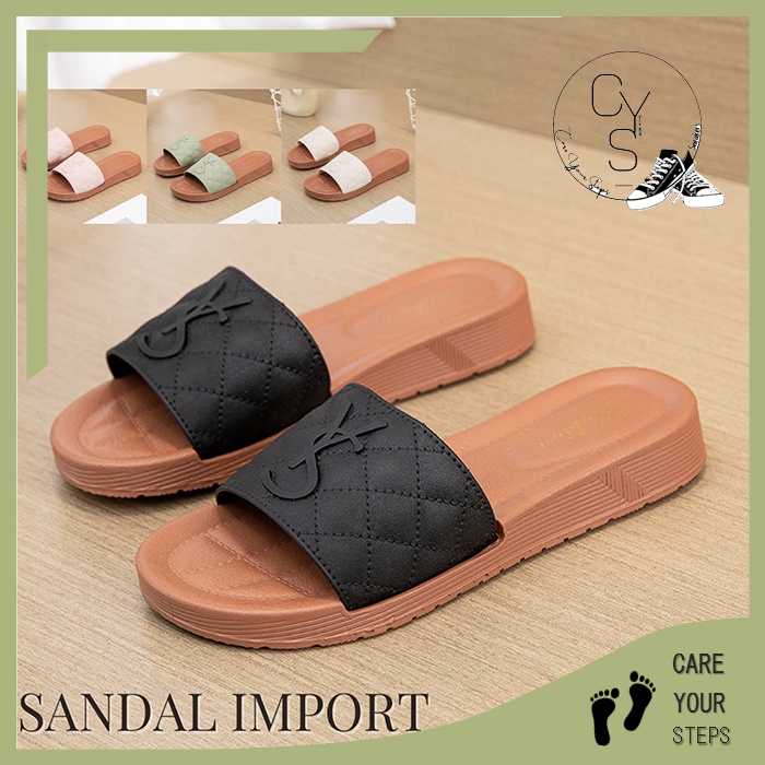 CYS COD Sandal wanita ys import fashion korea kekinian slip on sendal cewek terbaru SPT-34