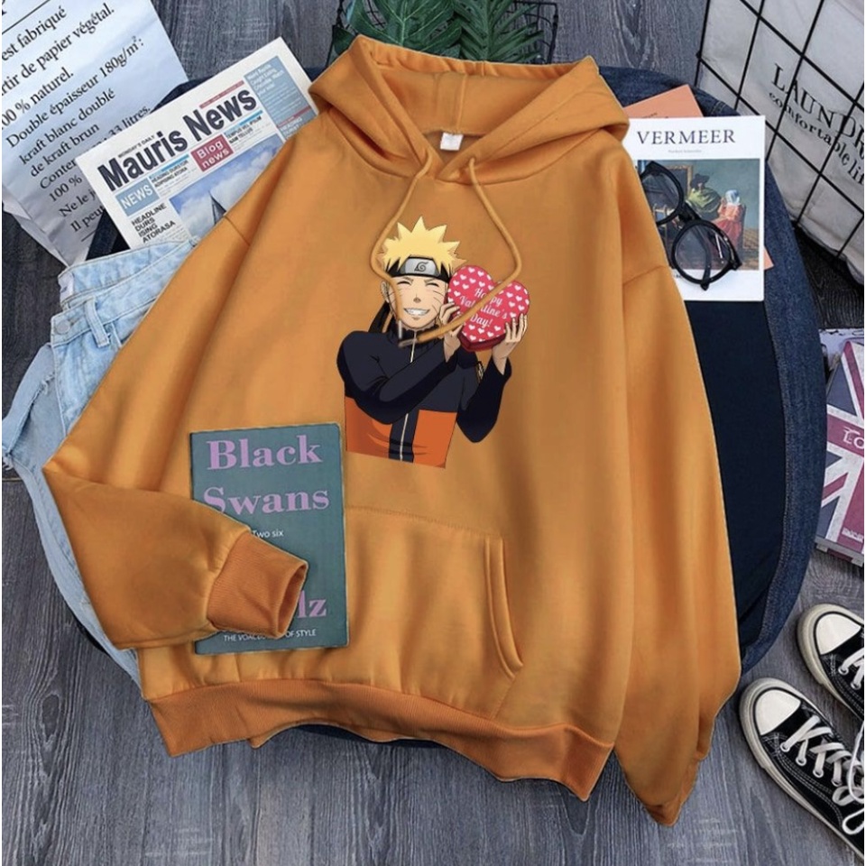 NARUTO Love anime Jumper Hoodie II  Sweater Hoodie Trendy II Sweter Oblong Topi Sz M - XL ( Pria &amp; Wanita / Anak &amp; Dewasa )