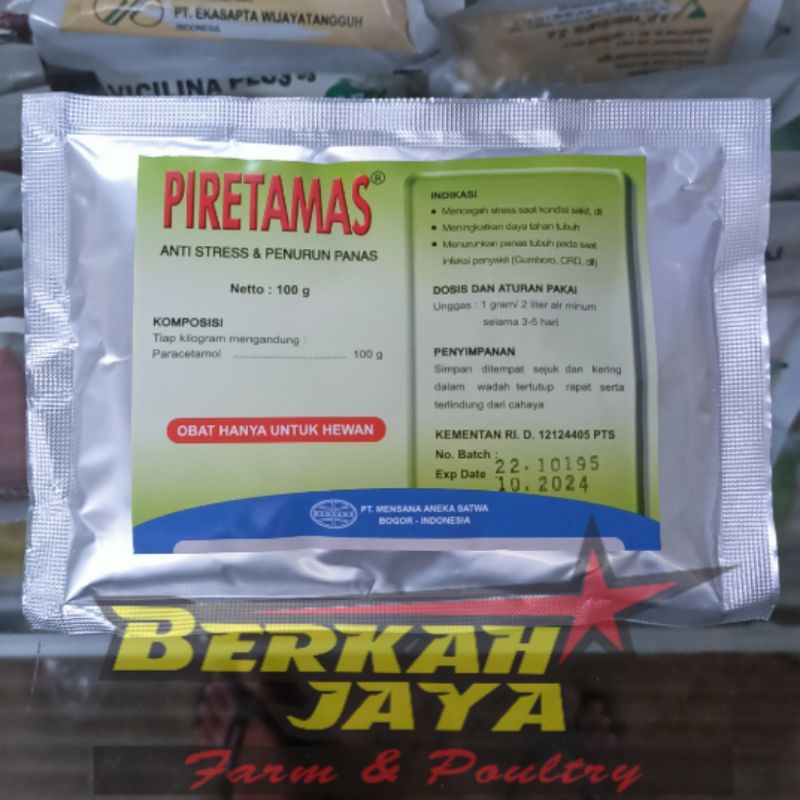 PIRETAMAS Paracetamol vitamin C Penurun Panas Ayam Hewan