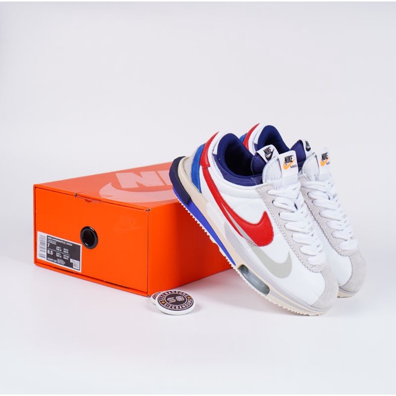 Sacai X Nike Cortez 4.0 White University Red Blue