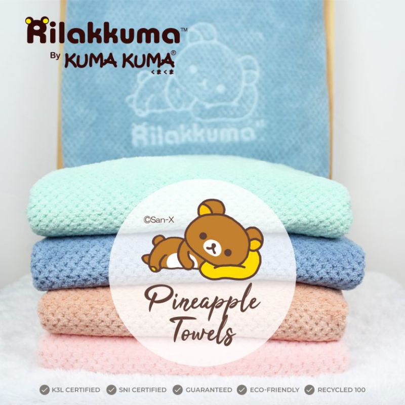 Rilakkuma By Kuma Kuma Handuk Pineapple 140x70 Cm / Handuk Bayi Premium Kuma-kuma