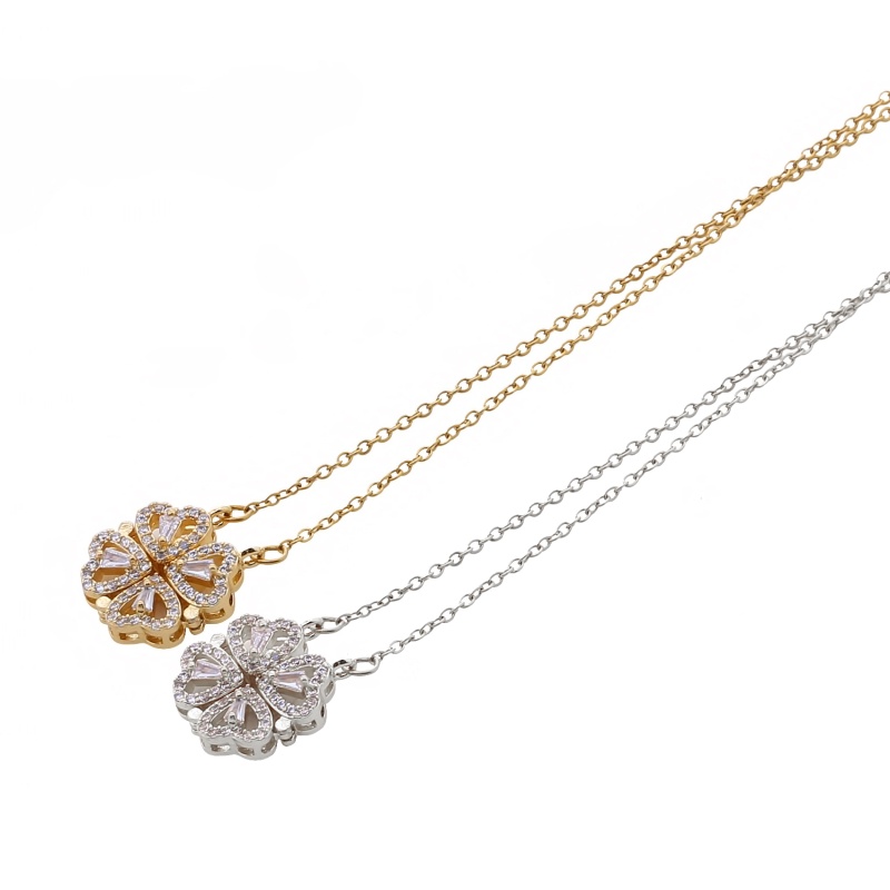 1pc Wanita Fashion Cinta Berongga Kalung Tujuan Ganda Kalung Kepribadian Rantai Klavikula