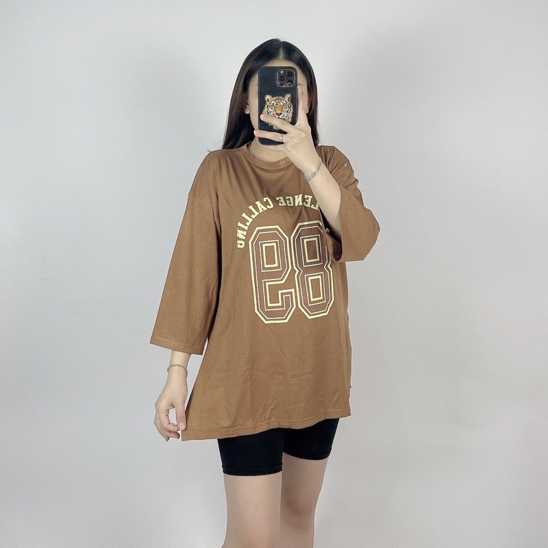 Kaos Oversize Slit Samping Cc 86 / Kaos Jumbo Lengan 7/8