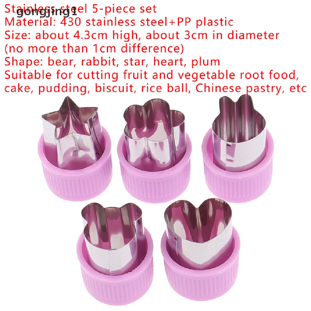 Ggg 5-Piece Vegetable Fruit Flower Cutters Cetakan Kupu-Kupu Cetakan Pring Pelindung Tangan ID