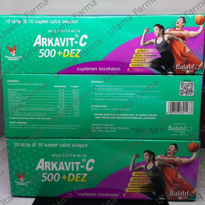 ARKAVIT C 500 + DEZ PER BOX ISI 100 | ZINC | VITAMIN C | ACTIVE |