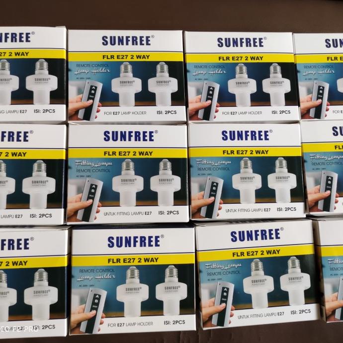 Sunfree Fiting 2 Fitting +1 Remote Lampu E27 Remote Control 2 Fitting