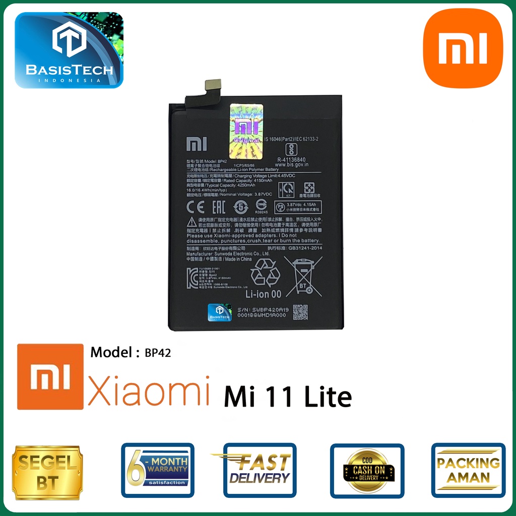 BATERAI XIAOMI Mi 11 Lite - BP42 - BASISTECH ORI99 GOOD QUALITY