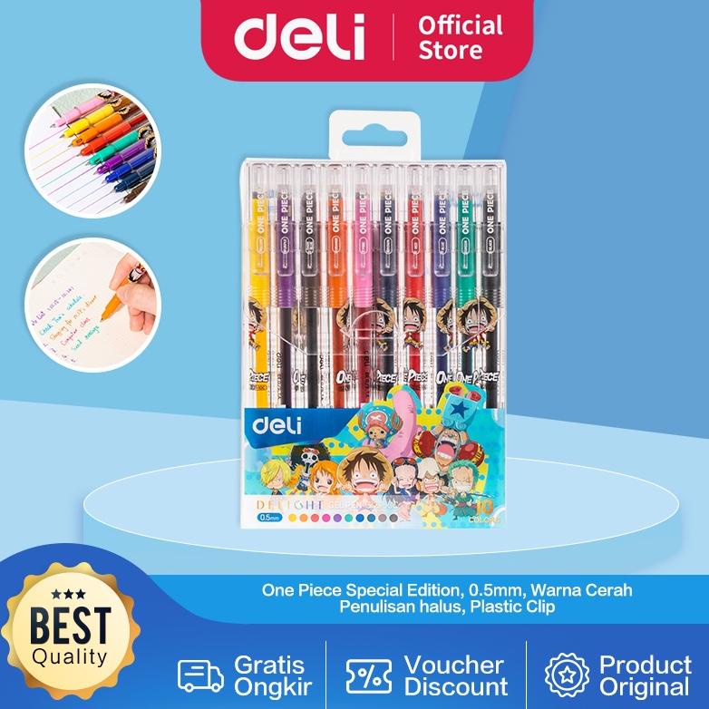 

DELI COLOR GEL PEN / PULPEN GEL WARNA 0.5MM 10 WARNA ONE PIECE PENULISAN HALUS CG121-10C TERLARISS...,,,,,