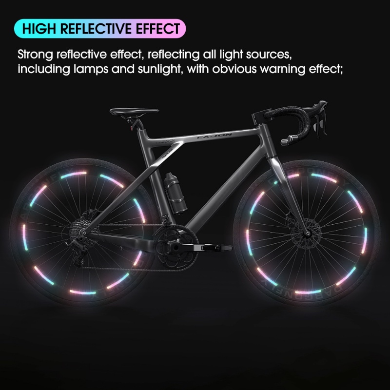 20pcs/set Roda Mobil Perekat Diri Warna-Warni Reflektif Stiker/ Motor Sepeda Malam Glowing Peringatan Decal/ DIY Kendaraan Kepribadian Dekoratif Aplikasi