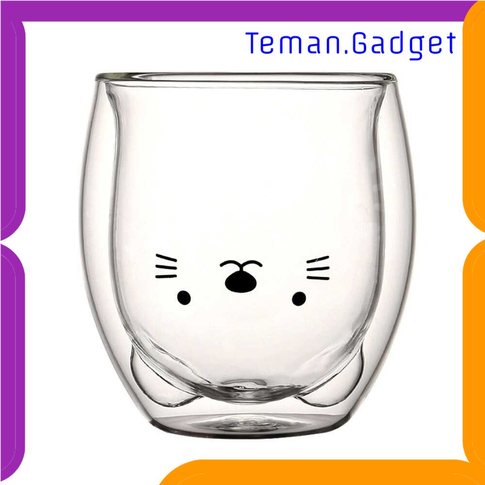 TG - DPR LETUZI Cangkir Kopi Anti Panas Double-Wall Glass Cute Cartoon 250ml