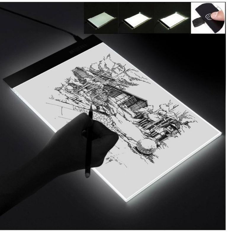 

TRACE BOARD / DRAWING TRACING / COPY BOARD PAPAN JIPLAK A4 LED LIGHT PAD THREE STEP DIMMER TERLARISS...,,,,,