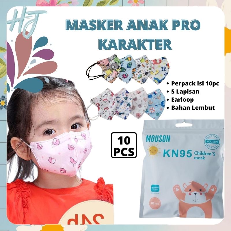 COD (HJ) Masker Mouson Pro KN95 Anak Motif Karakter Isi 50Pc Masker KN 95 Mouson N95 Karakter Anak 5