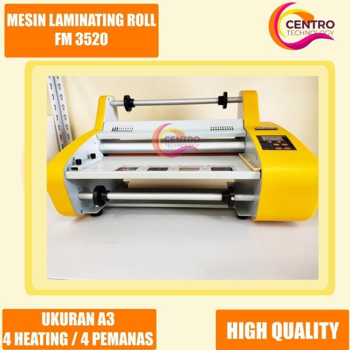 

Mesin Laminating / Laminator Roll 2 Sisi Fm 3520 Uk A3 4 Lampu Pemanas