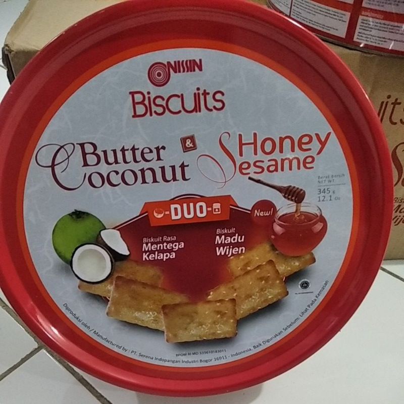 Nissin Biscuits Butter Coconut Duo 345gr/Nissin Biskuit Duo Butter Coconut/Nissin Biscuits Butter Co